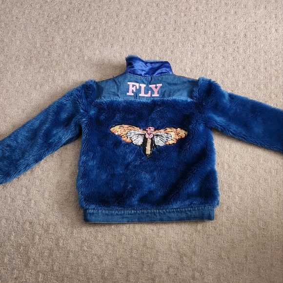 Lola & The Boys CUSTOM "FLY" girl's jean jacket size large / 12 - Picture 5 of 12